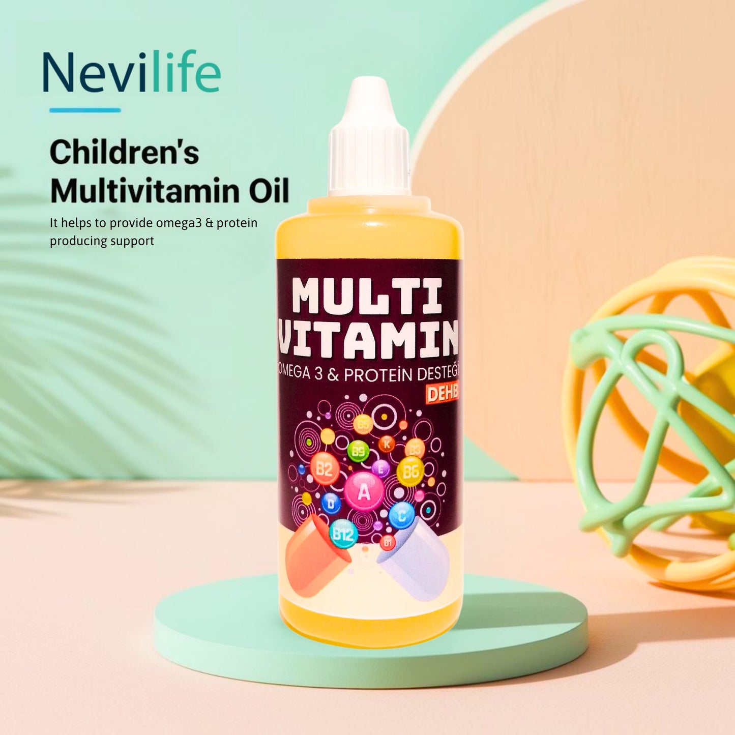 Nevilab Complete Multivitamin with Omega 3 & Protein Oil-Based Supplement 100 ml