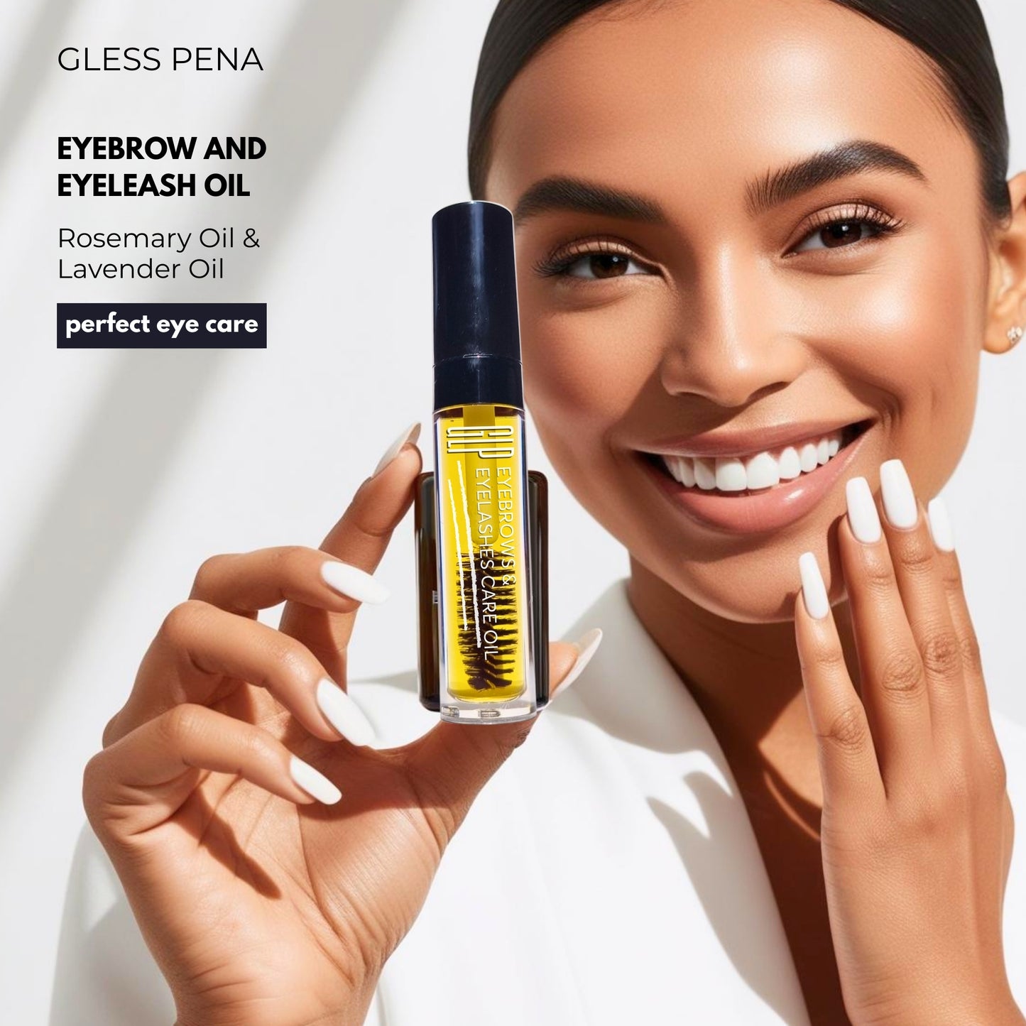 Organic and natural Strengthening eyebrow eyelashes oil with bayleaf oil and lavender oil