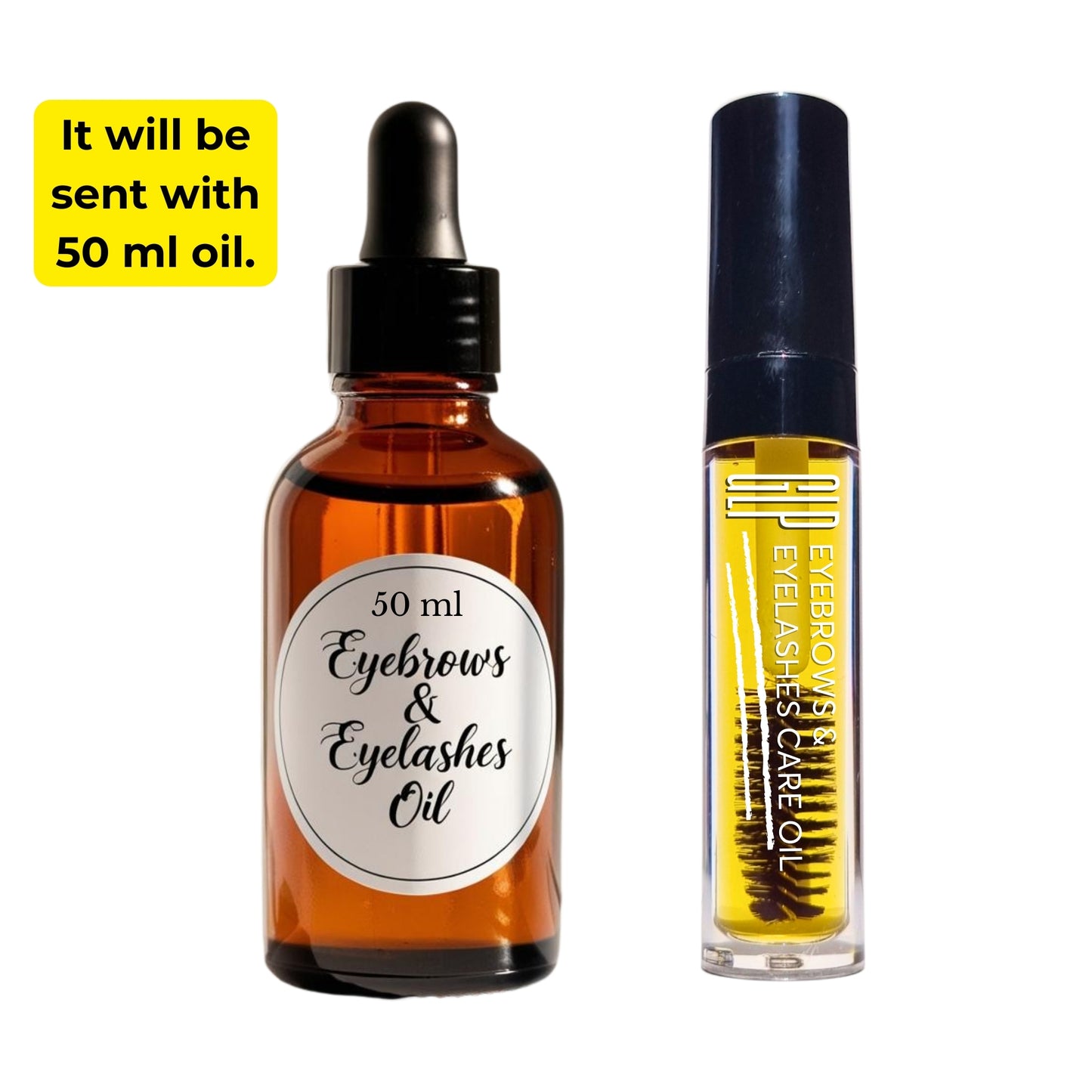 Organic and natural Strengthening eyebrow eyelashes oil with bayleaf oil and lavender oil