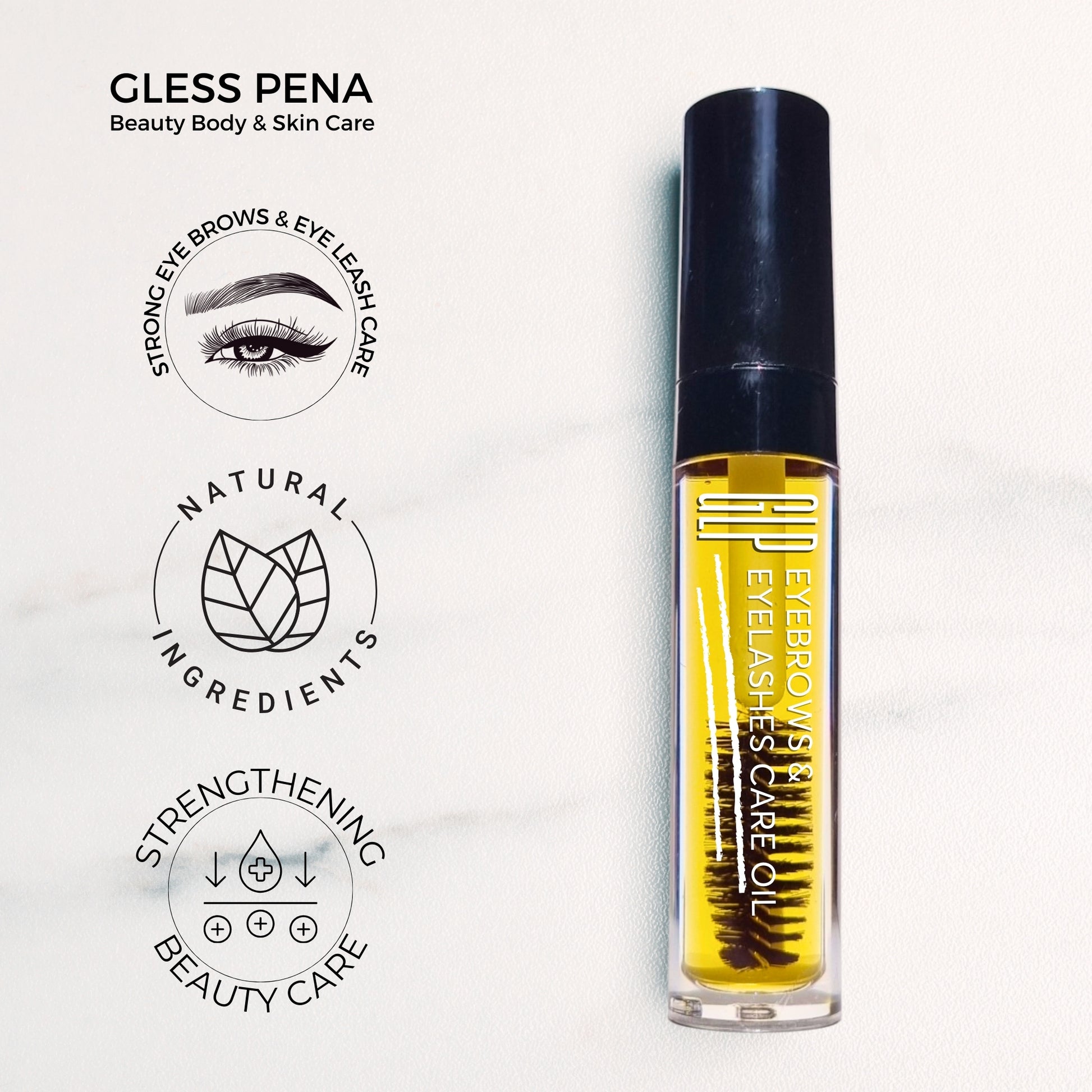 Organic and natural Strengthening eyebrow eyelashes oil with bayleaf oil and lavender oil