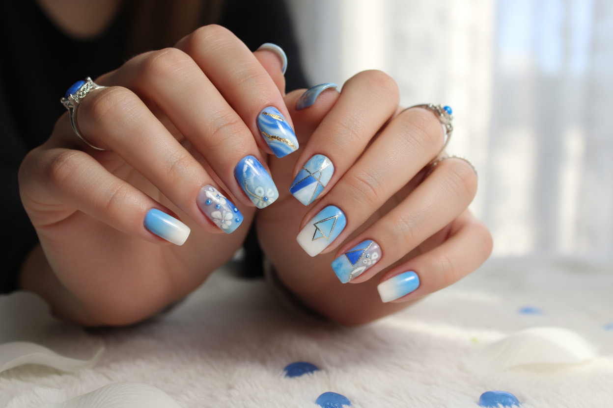 Stunning Blue and White Nails: The Ultimate Aesthetic for Every Season