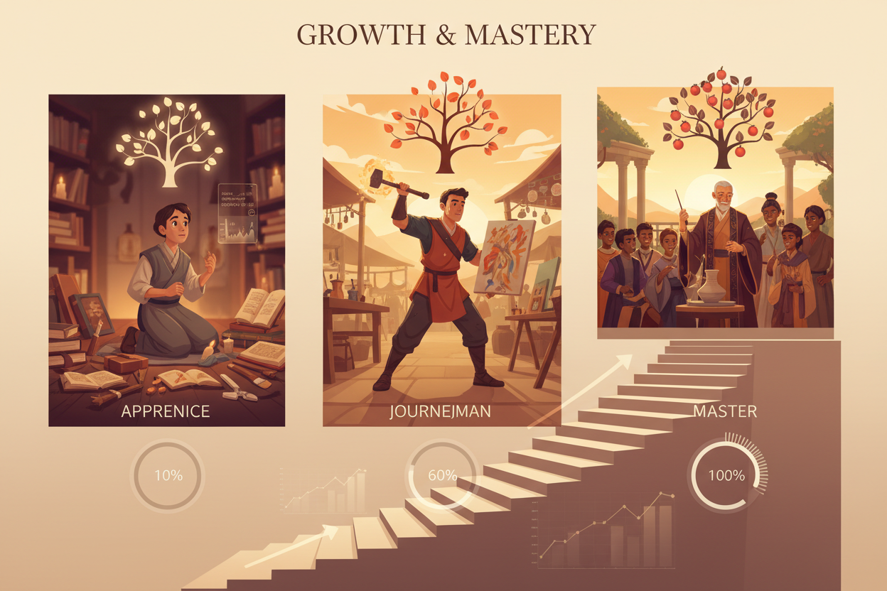 Tracking Personal Growth Through Apprentice–Journeyman–Master Stages