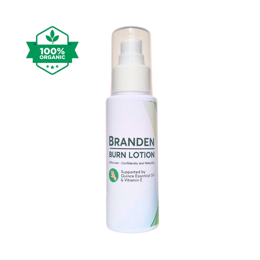 Branden Burn Lotion: Your Skin's Protector  Formulated with a unique blend of quince oil and herbal actives, Branden Burn Lotion offers rapid relief and supports the skin's natural healing process.  Quince Oil: Rich in antioxidants and vitamins, quince oil helps to nourish and protect damaged skin, accelerating the healing process. Herbal Actives: Our carefully selected blend of herbal extracts works synergistically to soothe inflammation, reduce pain, and promote skin regeneration. How It Works:  Apply Bra