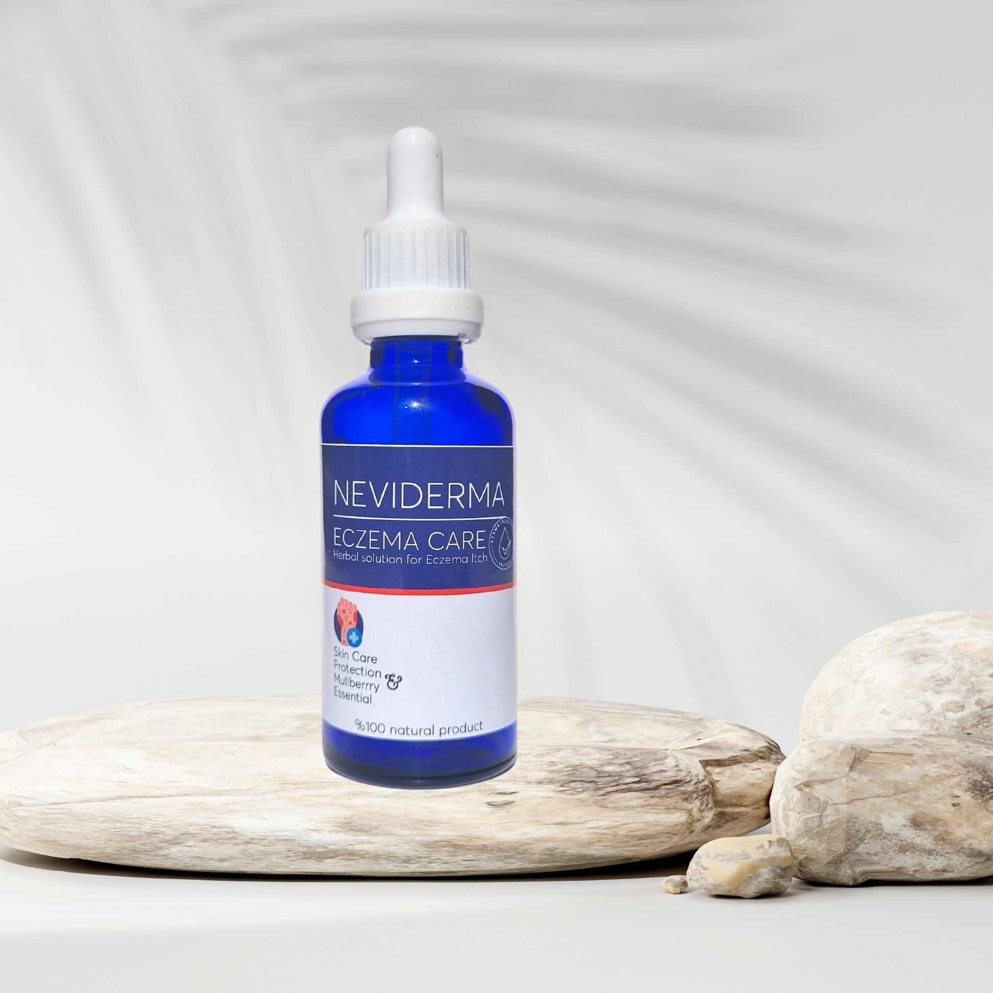 Neviderma Eczema Care Oil: A Natural Approach Neviderma Eczema Care Oil offers a gentle and effective approach to managing eczema symptoms. Our oil is formulated with a blend of carefully selected botanicals, including mulberry and lavender oils, known for their potential skin-soothing properties.