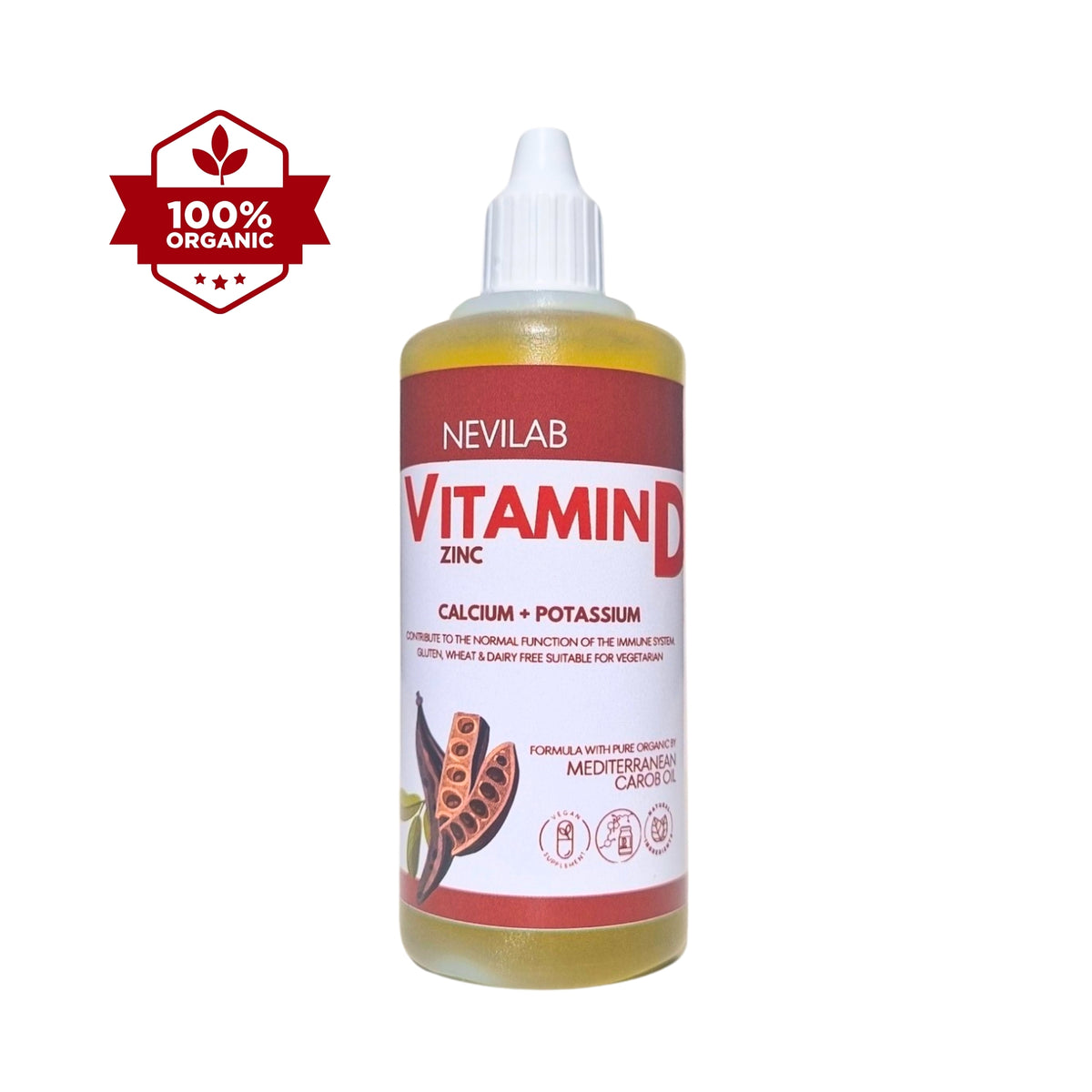 Nevilab Organic Vitamin D: Natural Daily Support for Immune & Bone Health